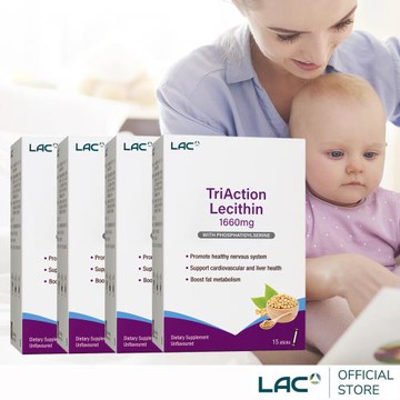 【LAC利維喜】4入組 三效卵磷脂粉末15包(哺乳媽咪首選/孕養調理/牛初乳)