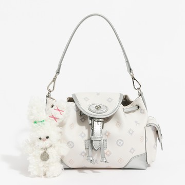 【官網獨家】PLAYBOY - 手提包附長背帶  Iridescent Bunny系列 - 銀色/561-2501-82-6