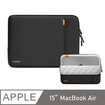 Tomtoc 360°完全防護二代 , 黑 適用15吋 MacBook Air 2023&15吋MacBook Pro 2016後