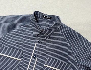 棉麻藍條紋 襯衫