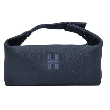 HERMES 愛馬仕 藍色 帆布 Bride-a-Brac Case 收納包 手提包 【二手名牌BRAND OFF】