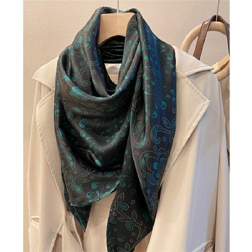 【巴黎精品】現貨+預購 絲質絲巾領巾-貴氣寶石花方巾女絲巾2色a1af6