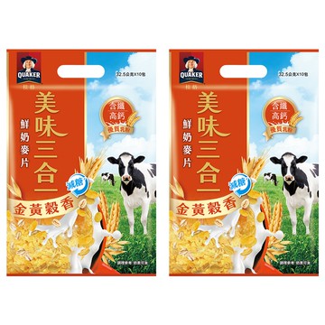 QUAKER 桂格 美味三合一麥片 金黃穀香減糖  325g  2袋