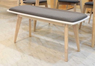 歐風別館愛琴海白色布面長板凳桃園免運費