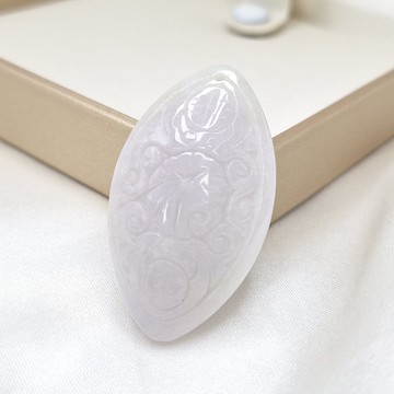 三福臨門 粉紫色 福來運轉 翡翠吊墜 | 天然緬甸玉A貨翡翠