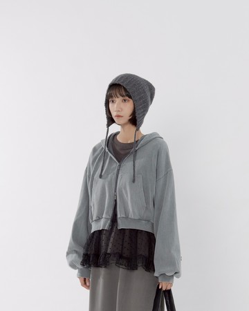 休閒洗舊雙向拉鍊連帽外套 兩色售