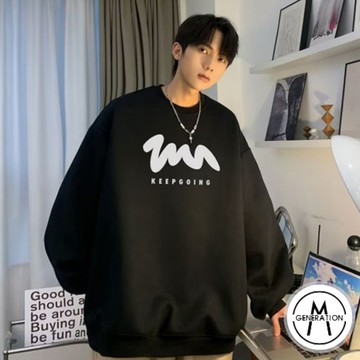 【M世代】印花衣服 長T 刷毛大學T 薄款衛衣男女情侶百搭圓領大碼上衣寬鬆長袖 情侶裝BTK154