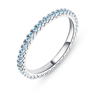 925純銀戒指．線戒．防小人尾戒．E款．藍鋯．無禮盒