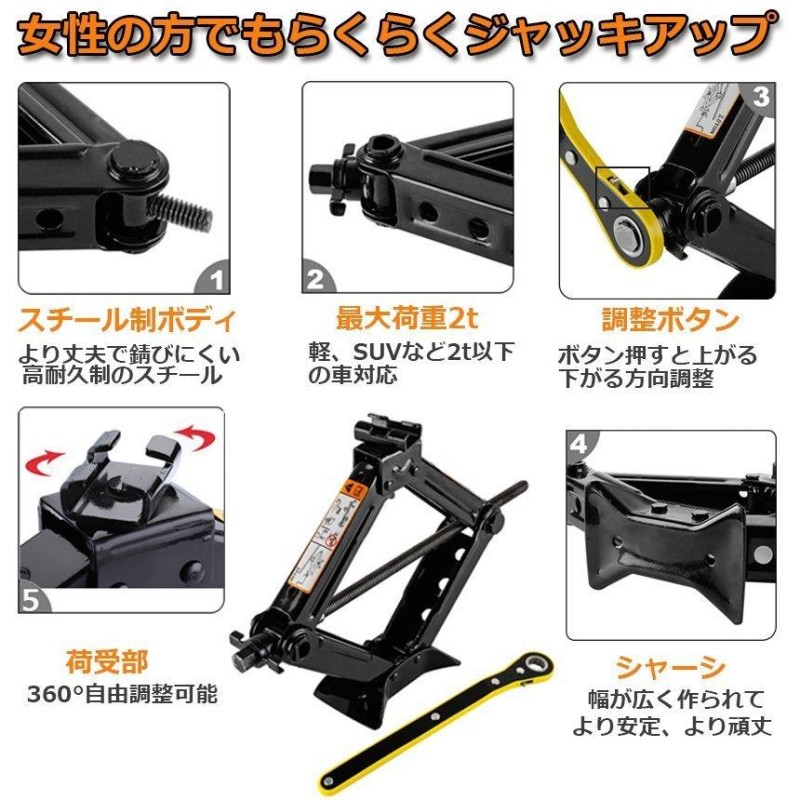 パンタジャッキ 4台セット パンタグラフ ジャッキ 手動式 パンタグラフジャッキ 1.5t 1.5トン 汎用 手動 タイヤ交換 ホイール交換  ホイル交換 送料無料 | LINEブランドカタログ