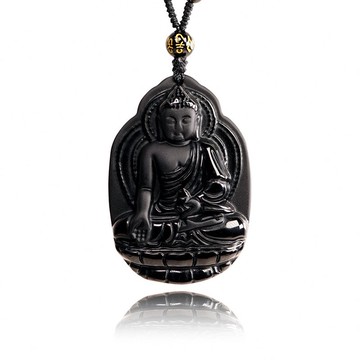 【正佳珠寶】黑曜石 藥師佛 49g 黑曜石吊墜