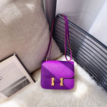 h扣康康包真皮空姐包h包紫色包包女斜挎包box豆腐包小方包康康包