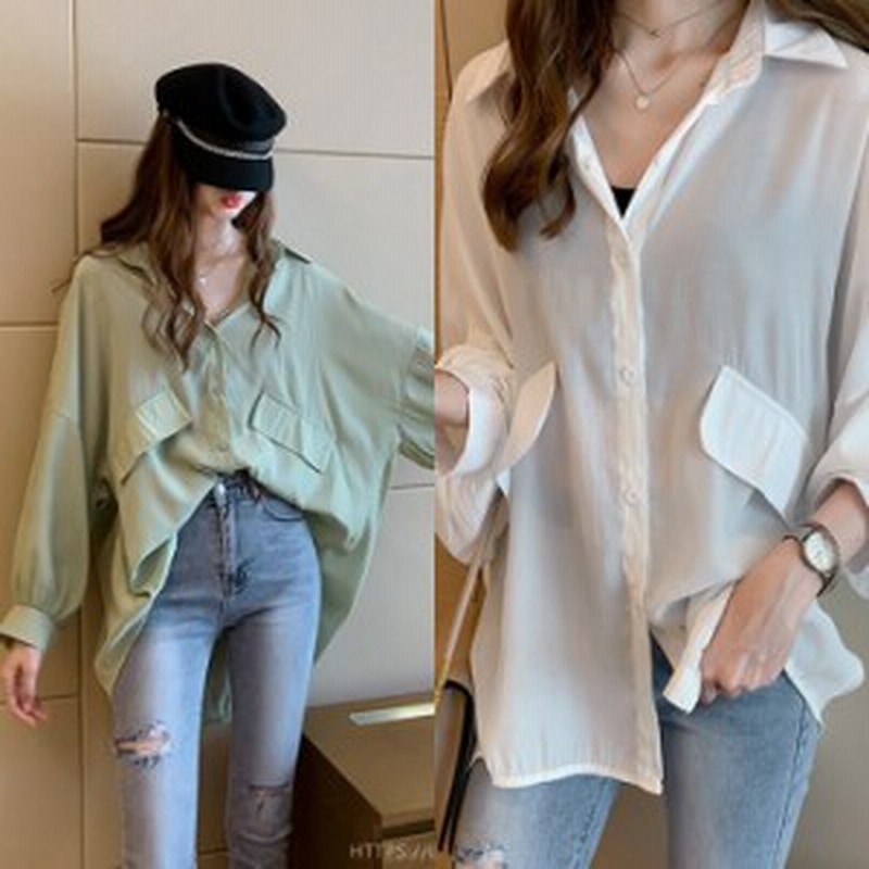 シフォン シアーシャツ レディース ビッグシャツ とろみシャツ 韓国 ファッション 夏服 レディース オーバーサイズ ボリューム袖 ゆる シ 通販 Lineポイント最大1 0 Get Lineショッピング