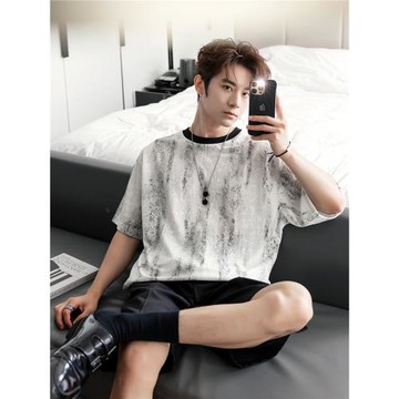 CHICERRO西西里男裝夏日薄款新中式國風短袖T恤男透氣休閑上衣男