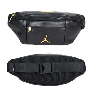 NIKE 中型腰包-飛人喬丹 臀包 側背包 慢跑 斜背包 JD2133015GS-001 黑金