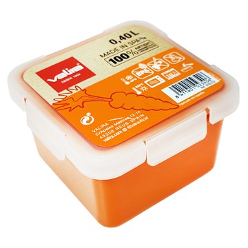 valira 薇拉 防漏耐熱可微波保鮮盒 400ml 荷蘭橘色  容器 + 蓋子  1組