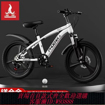 兒童自行車 【3.6萬人收藏】鳳凰兒童自行車中大童男童山地車變速6-15歲賽車學生碟剎減震單車