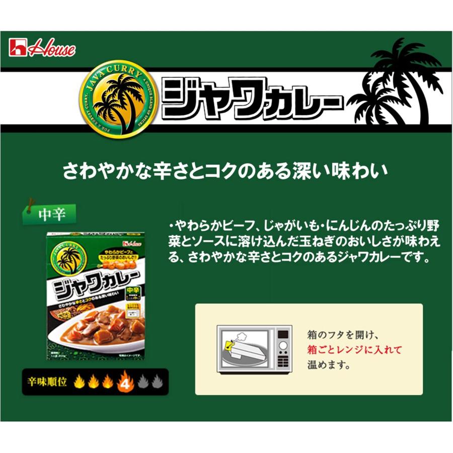 ハウスレトルトジャワカレー中辛 200G ×10個 [レンジ化対応・レンジで簡単調理可能]