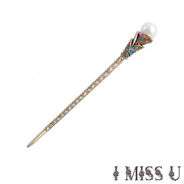 【I MISS U】復古水鑽螺旋鬱金香珍珠造型髮簪 造型髮簪 美鑽髮簪 珍珠髮簪 (5款任選)