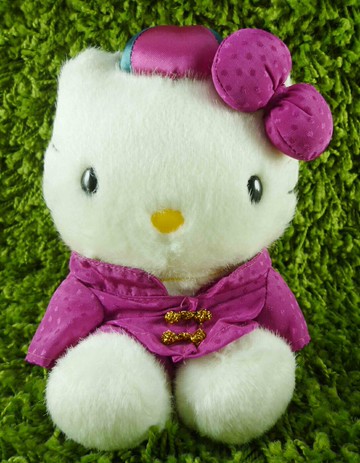 【震撼精品百貨】Hello Kitty 凱蒂貓 KITTY絨毛娃娃-中國風-紫色 震撼日式精品百貨