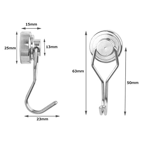 マグネットフック 超強力 壁掛けフック 磁石フック ステンレスフック 直径25MM 垂直耐荷重10kg キッ?