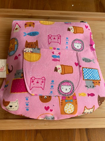 文青風收納小袋 貓咪作伴 浪漫粉 化妝包 相機包 禮物 旅行