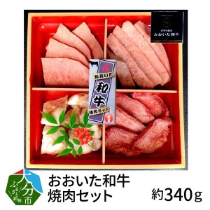 A01097　3Dフリーザーで急速冷凍。美味しさそのまま！おおいた和牛焼肉セット　約340ｇ（秘伝のタレ３種類付き）