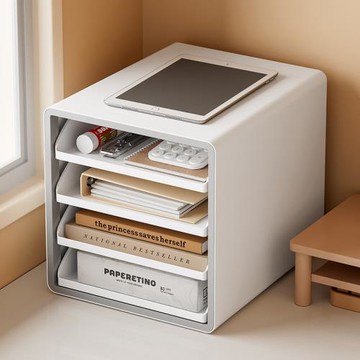 桌面收納柜辦公室A4紙檔案資料整理柜學生課桌課本作業文具置物架