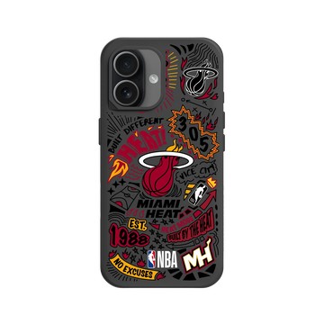 iPhone 17 SolidX 黑 - NBA - 塗鴉系列-邁阿密熱火 Miami Heat - Graffiti