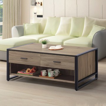 【MUNA 家居】鐵框4.3尺大茶几(T101)(共兩色)灰橡色