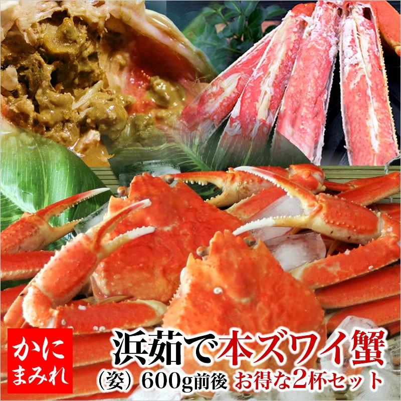 本ずわい蟹／浜茹で姿（2杯計1.2kg）※足し脚（差し脚）一切無し！