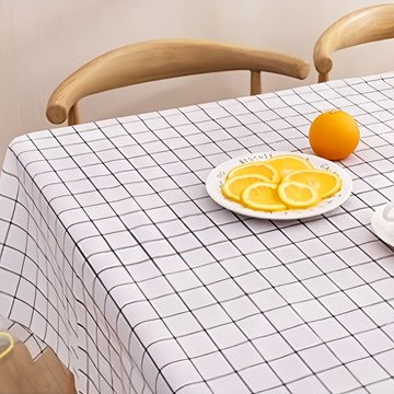 N5-G172 防水方格桌巾 PVC材質  137 x 137cm  白色  4個