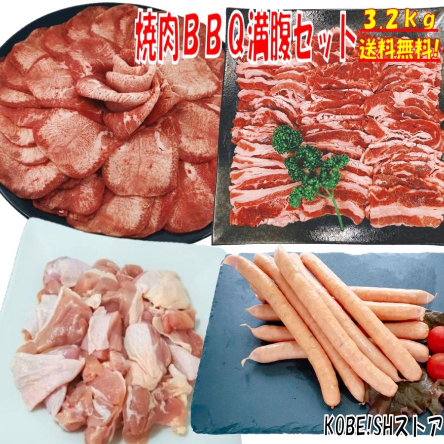 肉 牛タン バーベキュー 食材 牛肉 焼肉セット BBQ 肉 薄切り 塩タン 牛カルビ バラ 鶏もも肉 ウインナー BBQ 食材 焼肉 鶏肉 3.4kg  8〜12人前