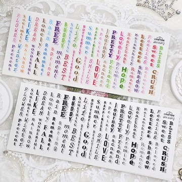 :陰影字 (Black/Color): 霧面透明貼紙