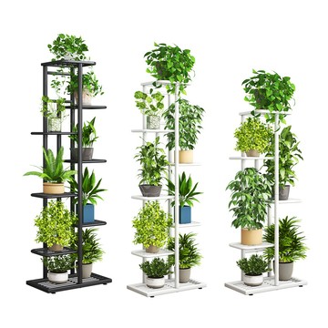 FL生活+ 【FL 生活+】工業風4層置物花架(2色可選/花園架/盆栽架/花台/花盆架/花台/多肉花架/A-278)