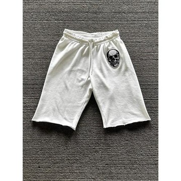 自主Numbernine風格ss04 white skull shorts雙骷髏章仔刺繡短褲