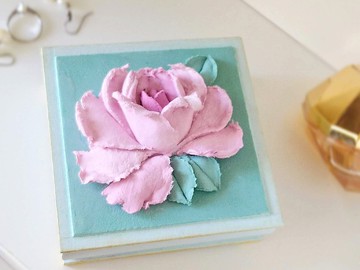 帶玫瑰的小首飾盒 母親節女士禮物 女孩小飾品盒