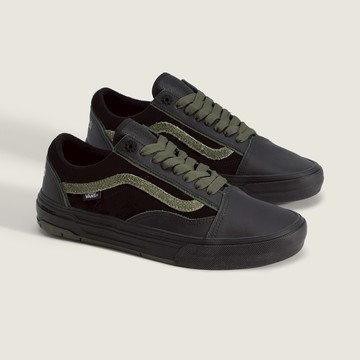 Skate Old Skool Wafflecup 黑色/綠色專業滑板鞋