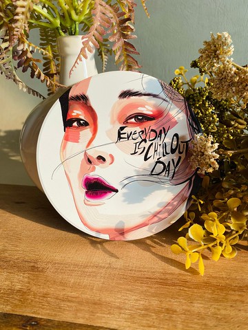 Everyday is chill out day 圓形 插畫 陶瓷杯墊 04