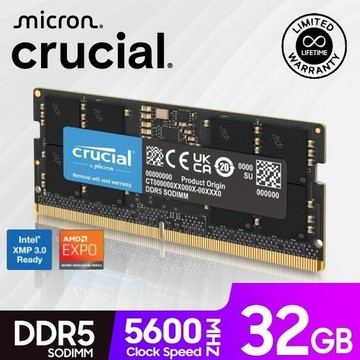 Micron Crucial NB DDR5 5600 32G 32GB 筆記型記憶體