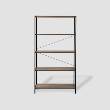 伊登鐵製烤漆五層架90 橡木黑