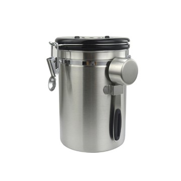 yole悠樂居304不鏽鋼咖啡豆保鮮附匙密封罐1800ml #1127031-2