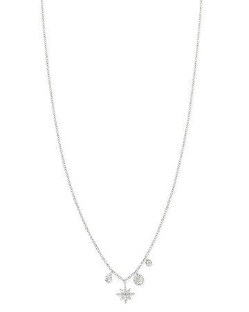 Meira T 14K White Gold Diamond Starburst Necklace, 18