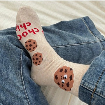PORABELLA 韓國襪 食物襪 塗鴉襪 中筒襪 食物中筒襪 塗鴉中筒襪 socks
