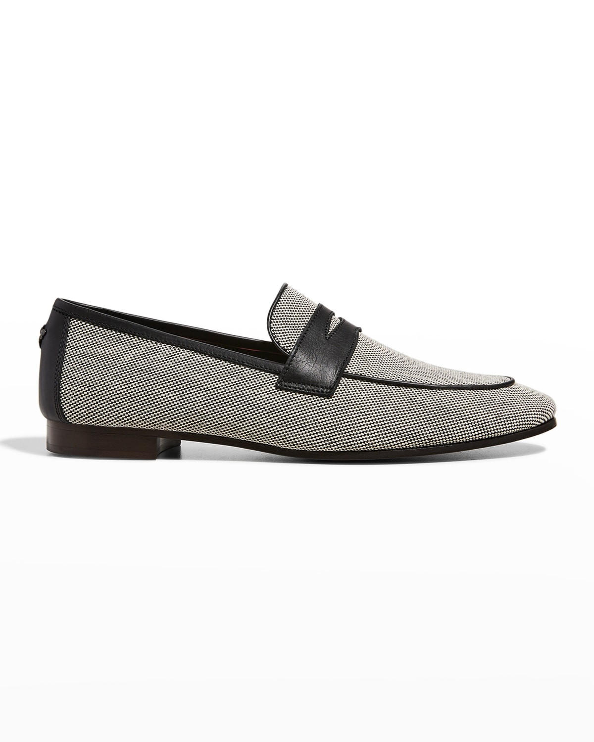 Cotton Leather Penny Loafers