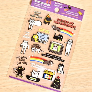 防水透明貼紙 Internet Cats