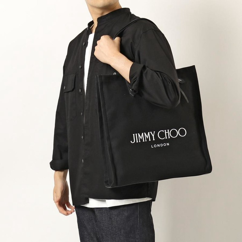 Jimmy Choo ジミーチュウ トートバッグ LOGO TOTE FFQ メンズ キャンバス ショッピングバッグ 鞄 BLACK/BLACK |  LINEブランドカタログ