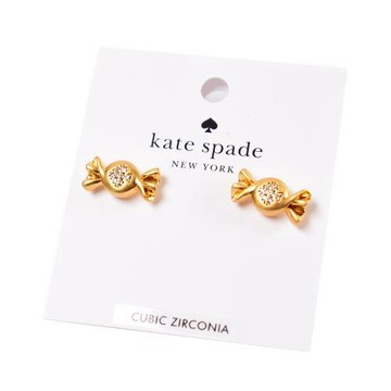 KATE SPADE Treat Yourself 晶鑽糖果針式耳環-金色