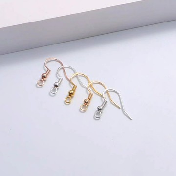 925銀鍍金簡約萬能耳鉤手工diy配件防滑耳鉤耳環耳飾品自制材料包