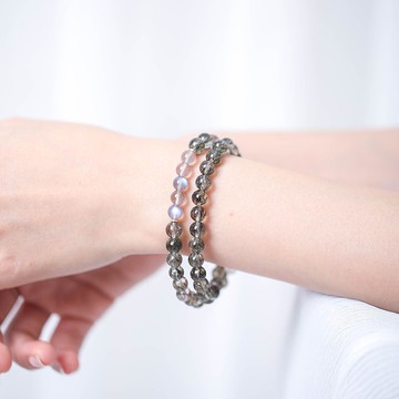 綠碧髮晶 拉長石手鍊|拉長石14k包金手鏈 天然石水晶客製化禮物