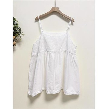 【巴黎精品】細肩帶背心內搭馬甲-森系刺繡拼接花邊女上衣2色a1ja21